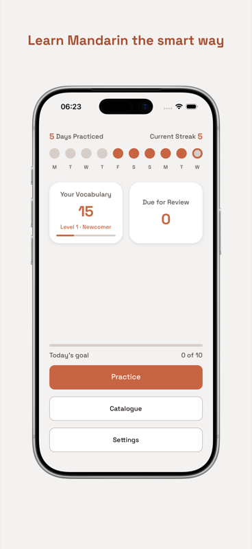 GoMando placement test screen